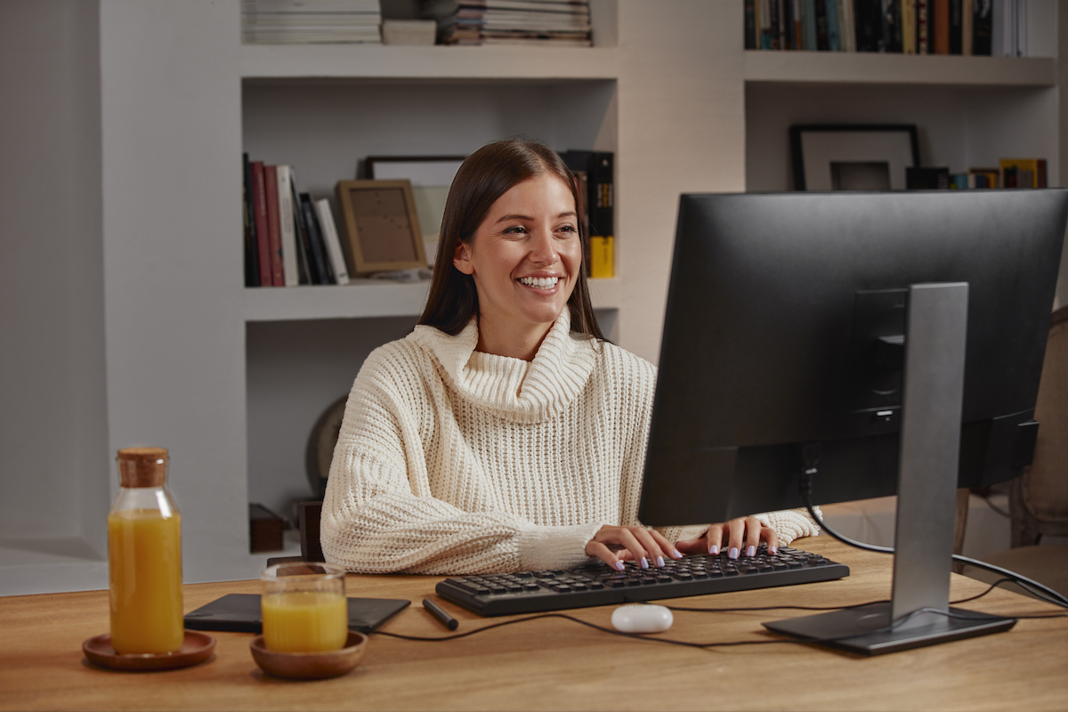 Woman working fromhome
